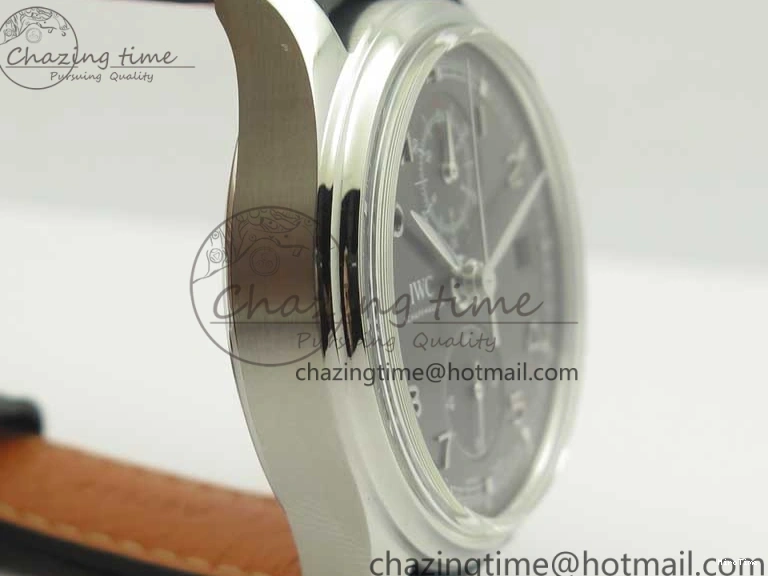 MIROTIME 0213 Portuguese Chrono SS ZF 1:1 Best Edition Gray Dial SS On Black Leather Strap A ZipUp 7215